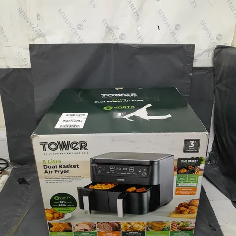 TOWER VORTX DUAL BASKET AIR FRYER 8L - BLACK