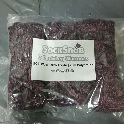 APPROXIMATELY 40 PAIRS OF SOCK SNOB LEG WARMERS IN BLACK/PINK