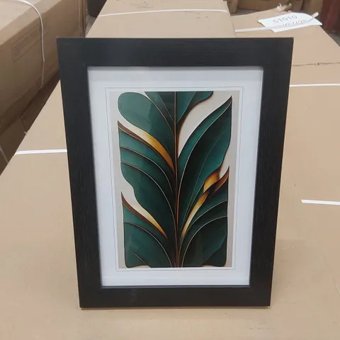 BOXED LEAF ART DECO - SINGLE PICTURE FRAME PRINT