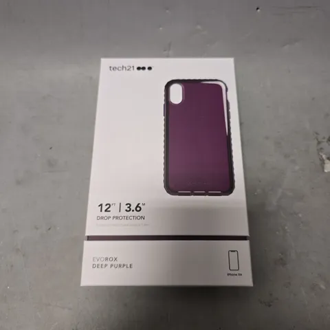 BOX OF APPROXIMATELY 100 TECH21 EVO ROX DEEP PURPLE IPHONE XR