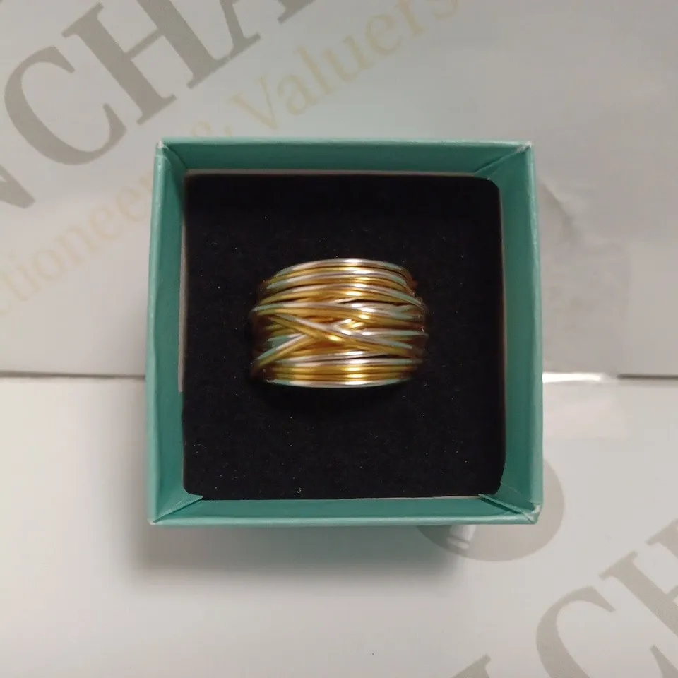 BLACK & SIGI GOLD AND SILVER EFFECT RING