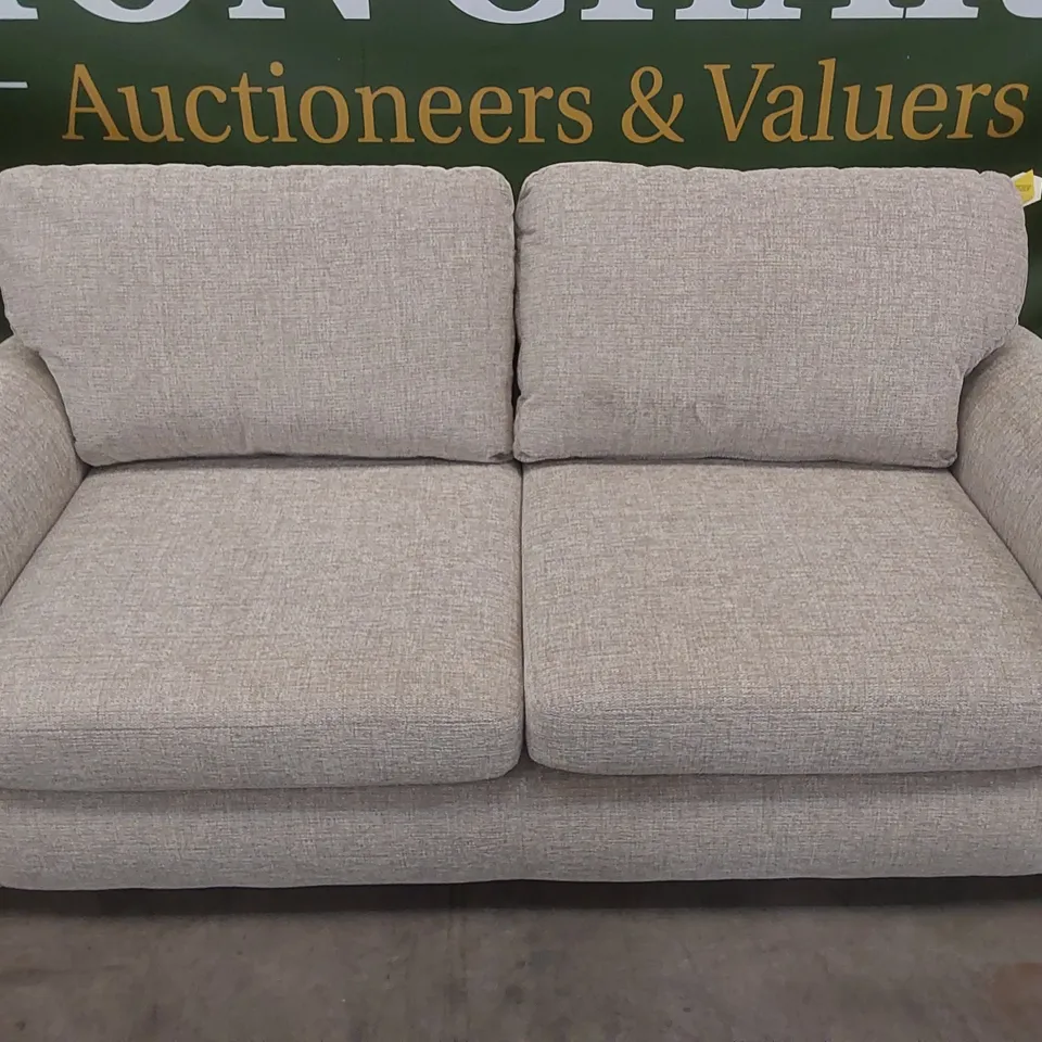 DESIGNER 3 SEATER LINEN UPHOLSTERED SOFA