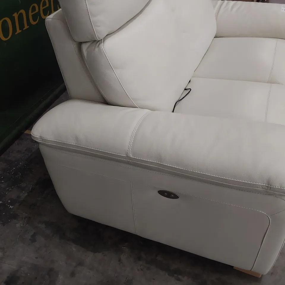 QUALITY ITALIAN DESIGNER MERRY DUE POWER RECLINING TWO SEATER SOFA WHITE LEATHER 
