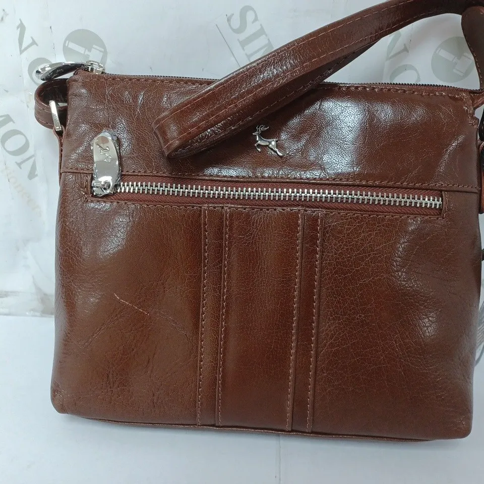 ASHWOOD ANGELA MEDIUM LEATHER CROSSBODY BAG IN TAN