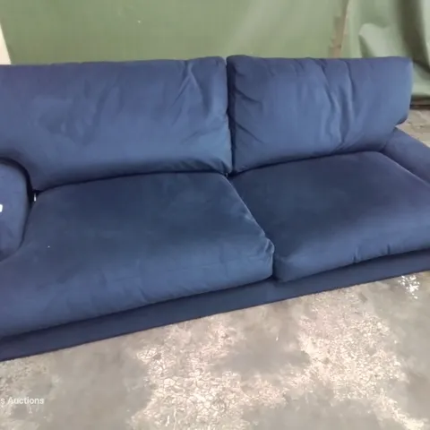QUALITY BRITISH DESIGNER LOUNGE Co. THREE SEATER SOFA PLUSH BLUE FABRIC
