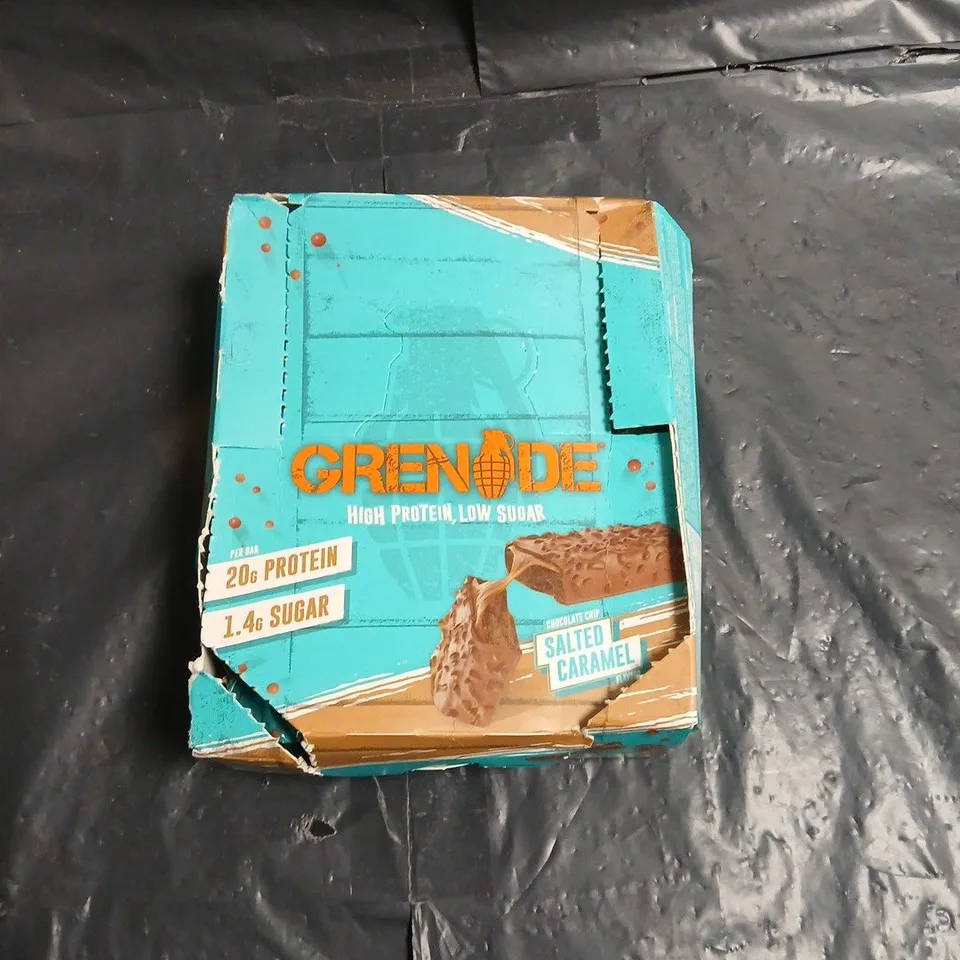 GRENADE HIGH PROTEIN PROTEIN BARS – SALTED CARAMEL 12X60