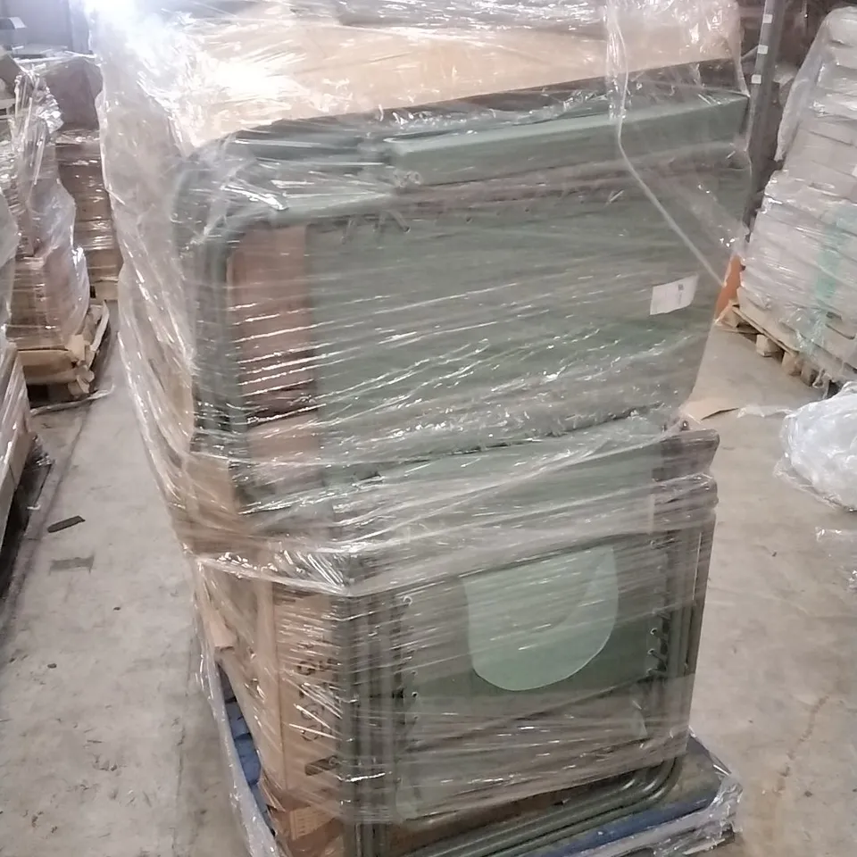 A PALLET THAT CONTAINS APPROXIMATELY 20 GRAVITY CHAIRS ETC