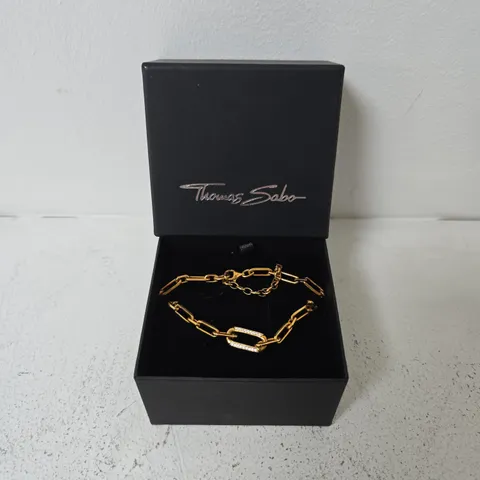 BOXED THOMAS SABO YELLOW GOLD PLATED LINK NECKLACE WITH ANCHOR ELEMENT