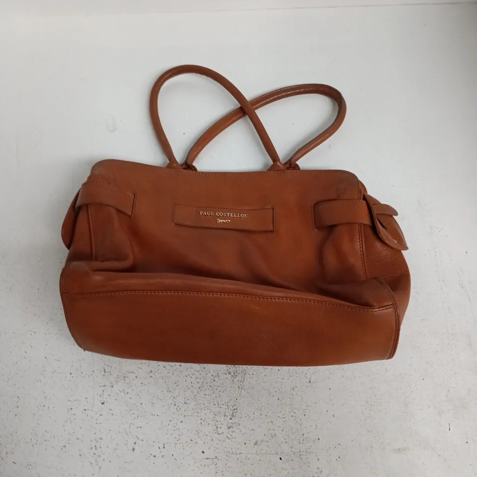 PAUL COSTELLOE LEATHER HANDBAG – BROWN