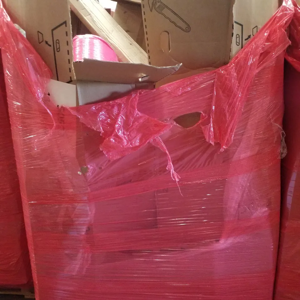 PALLET CONTAINING ASSORTED PRODUCTS INCLUDING OFFICE DESK, CUDDLY BAG FOR RADIATORS, PUZZLE MAT, DUAL ZONE AIR FRYER & TRADITIONAL TABLETOP EASEL 