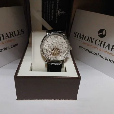 SAMUEL JOSEPH AUTOMATIC LIMITED EDITION SILVER GRAY WRISTWATCH – BOXED (SJ0007)