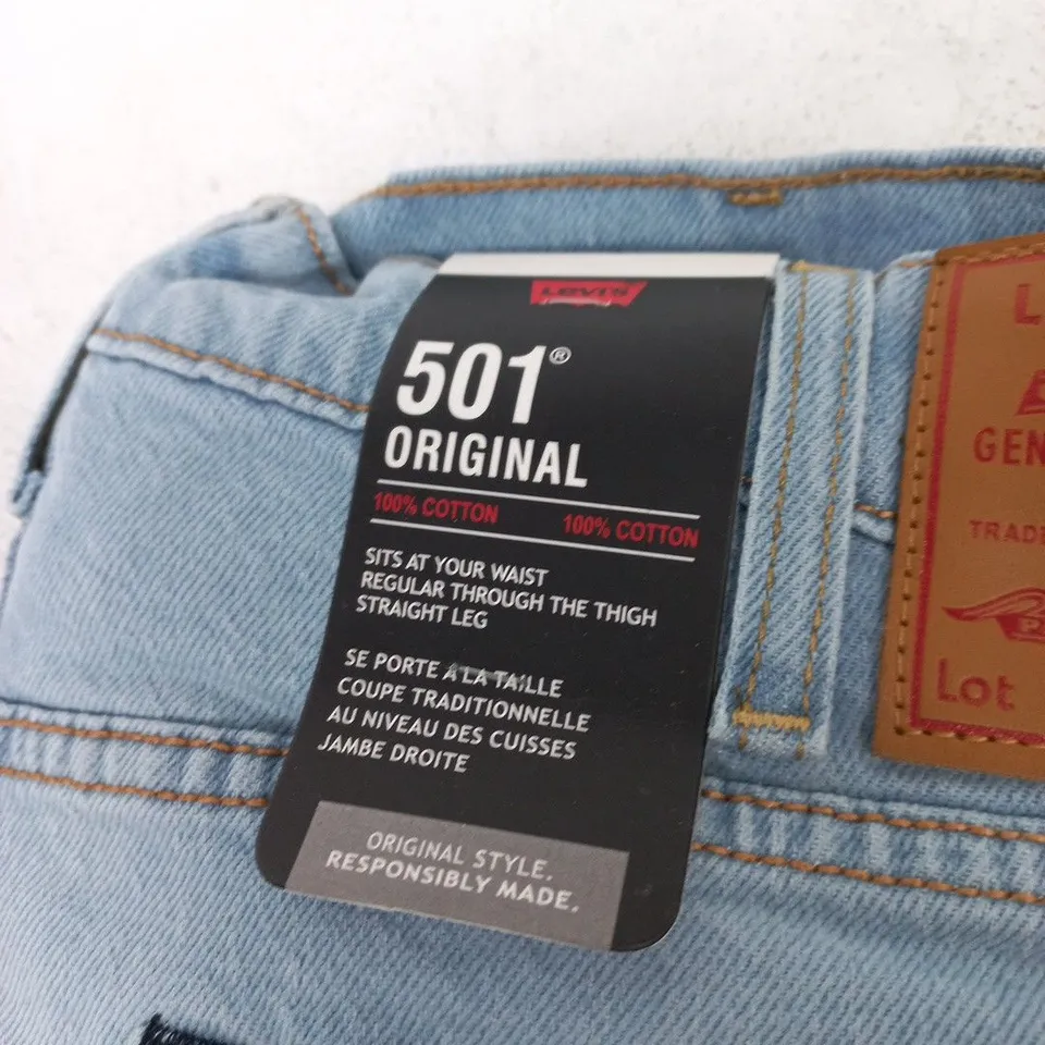 LEVI'S 501 ORIGINAL JEANS – MEN'S DENIM, WAIST 38 LENGTH L, BLUE (LONG SHORTS)
