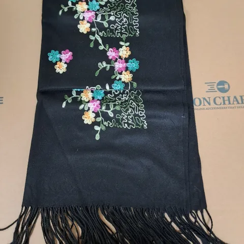 LOT OF 5 BRAND NEW FLORAL EMBROIDERED SCARFS 