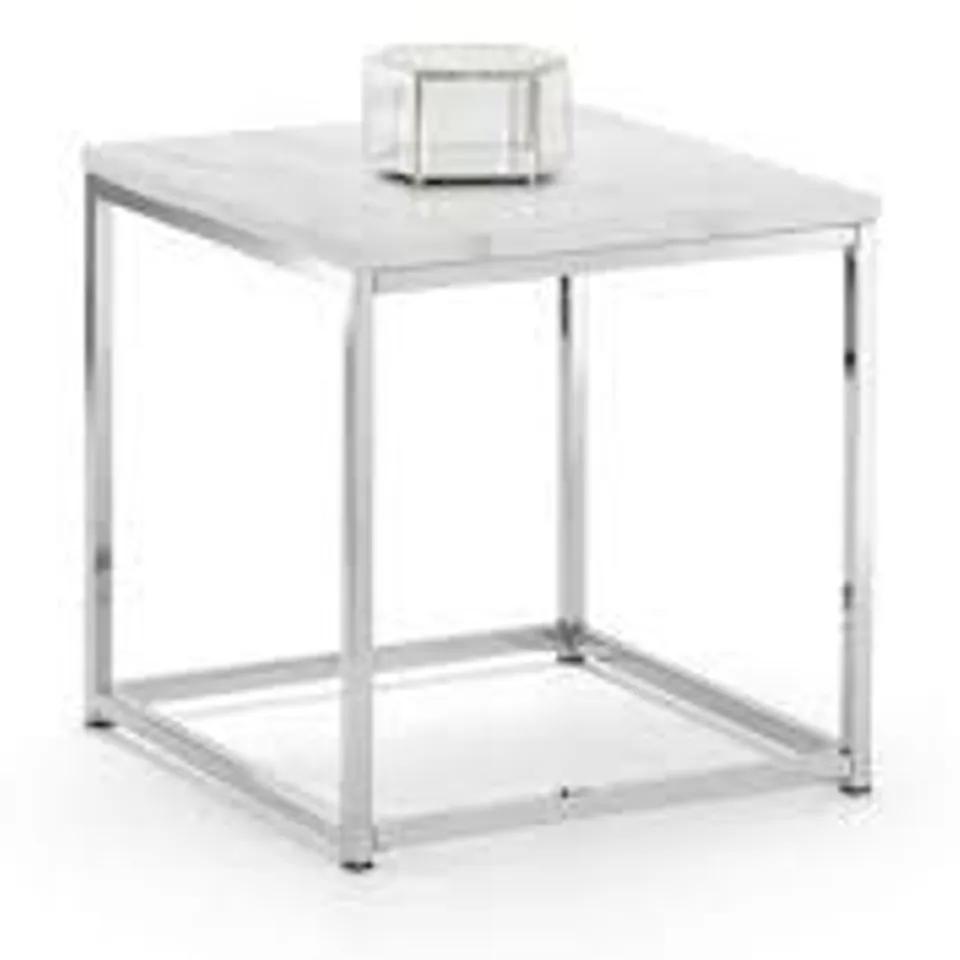 SCALA WHITE MARBLE TOP LAMP TABLE RRP £129