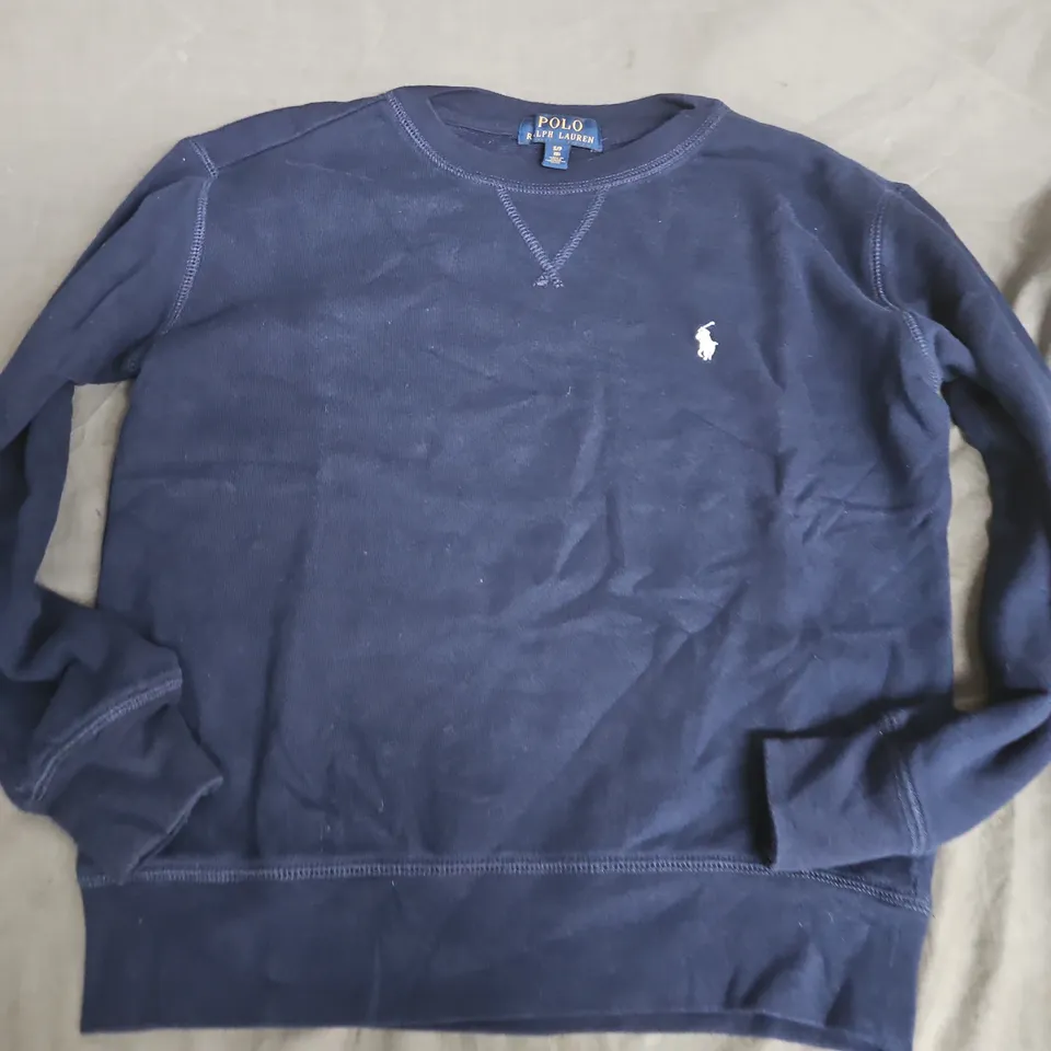 POLO RALPH LAUREN NAVY SWEATSHIRT – UK SIZE S (S/P ON LABEL)