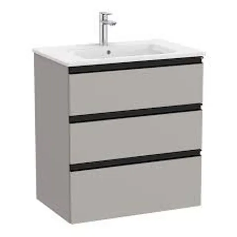 BRAND NEW BOXED THE GAP 800MM VANITY UNIT WITH 3 DRAWERS - MATT GREY