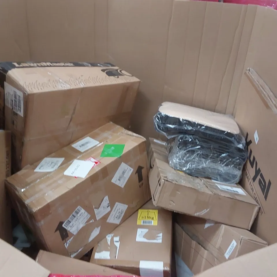 PALLET OF ASSORTED ITEMS INCLUDING: WINDOW REGULATOR, WATER FILTER SYSTEM, SCOOTER, POP UP BEACH TENT, MATTRESS ECT