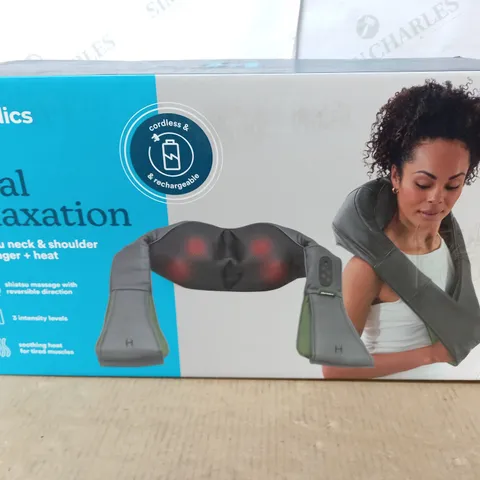 BOXED HOMEDICS TOTAL RELAXATION SHIATSU NECK & SHOULDER MASSAGER + HEAT