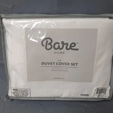 BARE HOME DUVET COVER SET IN WHITE - KING