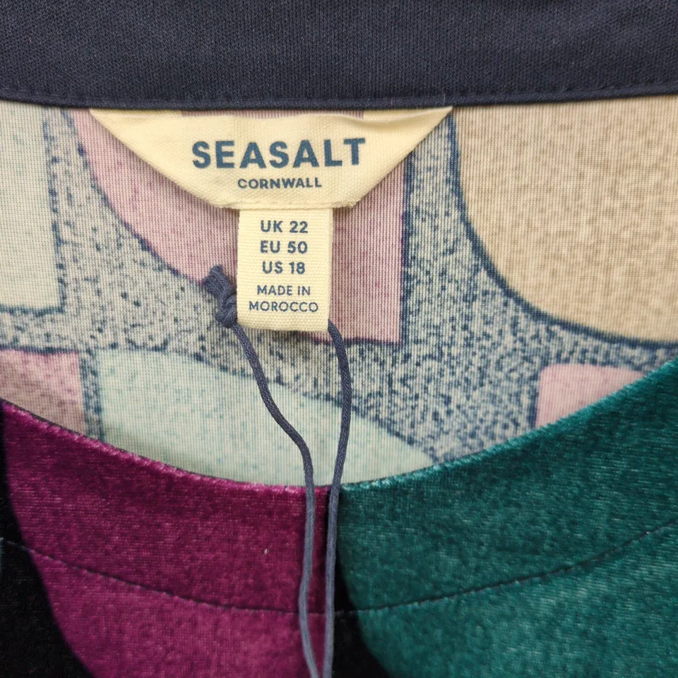 SEASALT CORNWALL WOMEN'S DRESS – MULTICOLOUR GEOMETRIC PRINT, UK 22 (EU 50, US 18)