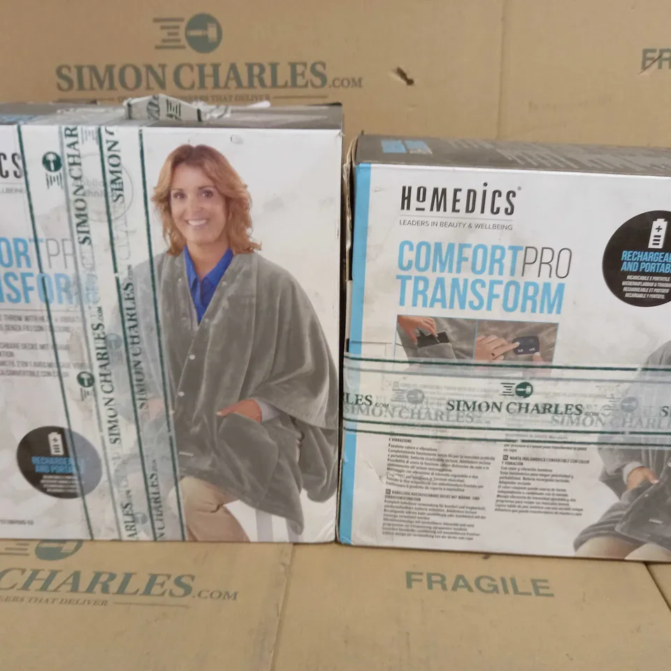 TWO HOMEDICS COMFORT PRO CORDLESS HEATED THROW	