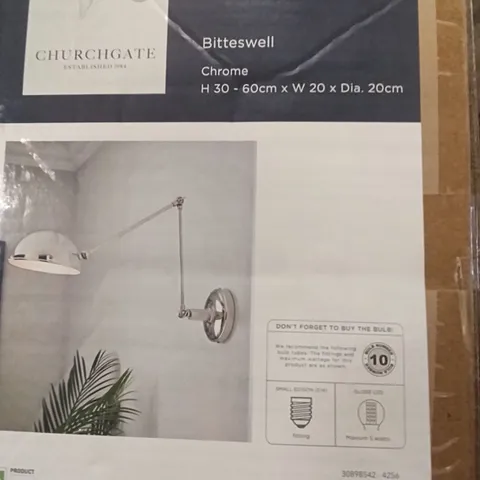 BOXED WALL LIGHT BITTESWELL - CHROME