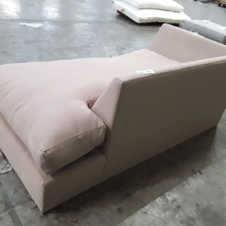 QUALITY DESIGNER ALDERTON CHAISE SOFA - BEIGE FABRIC 