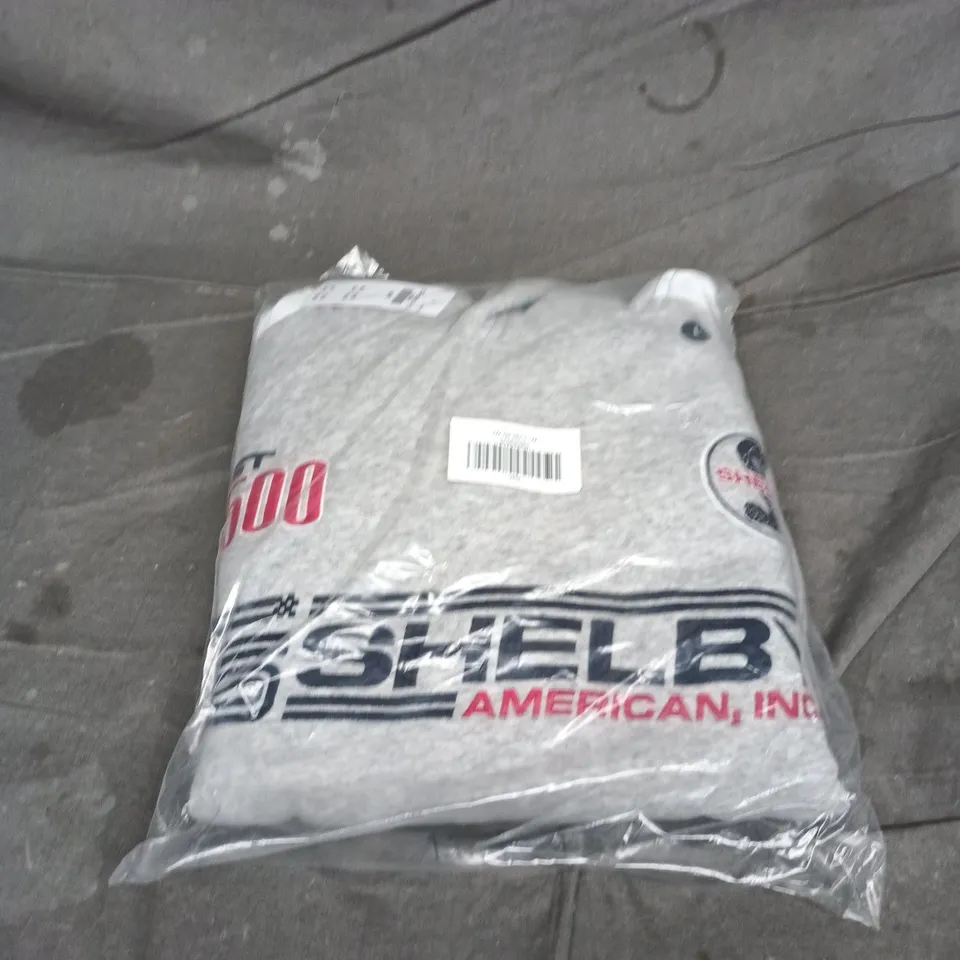 HOLLISTER EMBROIDERED HOODIE IN GREY/WHITE – UK L