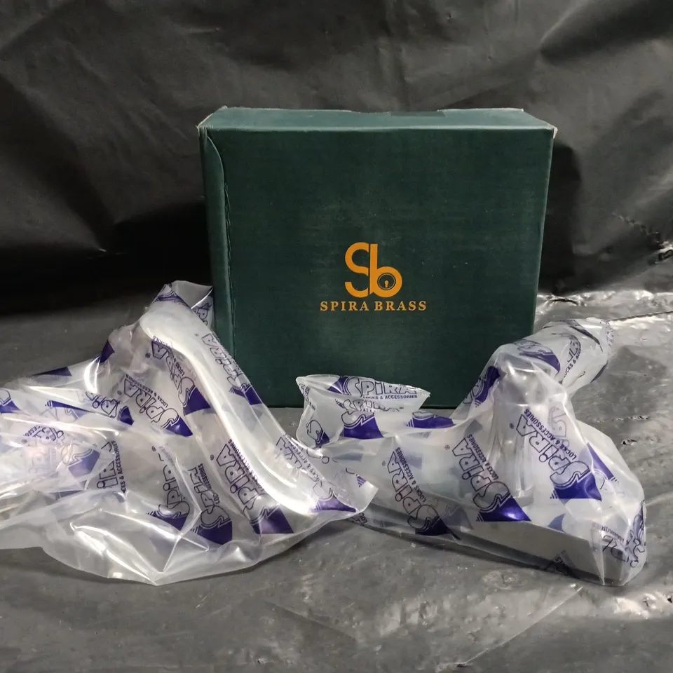 SPIRA BRASS VICTORIAN SCROLL LATCH LEVER HANDLE 115MM POLISHED CHROME 