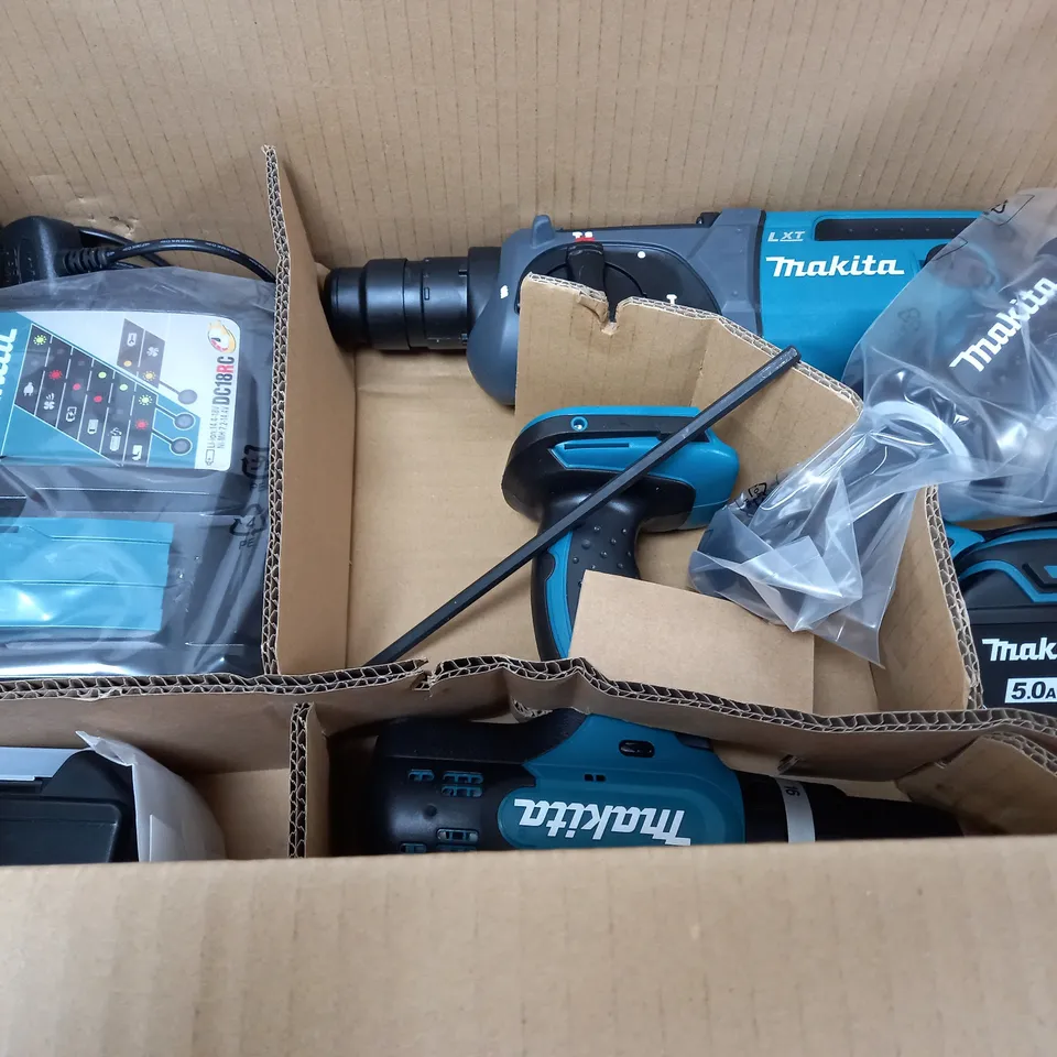 BOXED MAKITA LXT 18V LITHIUM-ION CORDLESS COMBI KIT RRP £419.99