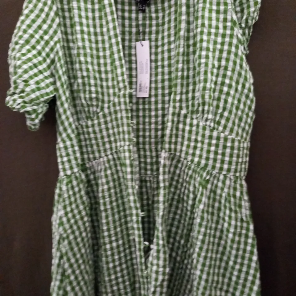 NOBODYS CHILD STARLIGHT MIDI DRESS IN KHAKI GREEN/WHITE - SIZE 14