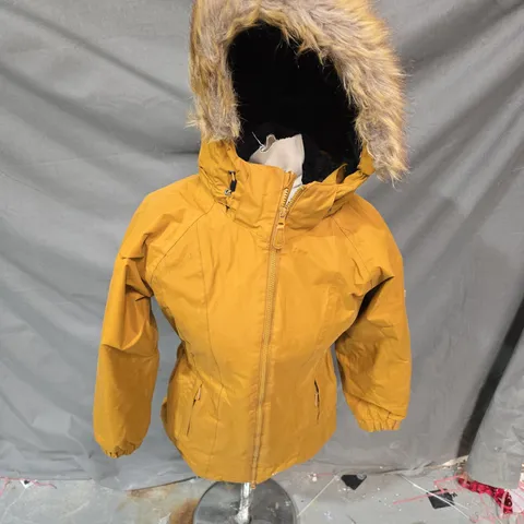 TRESPASS TP50 ZIP HOODED JACKET IN DARK MUSTARFD - XXS