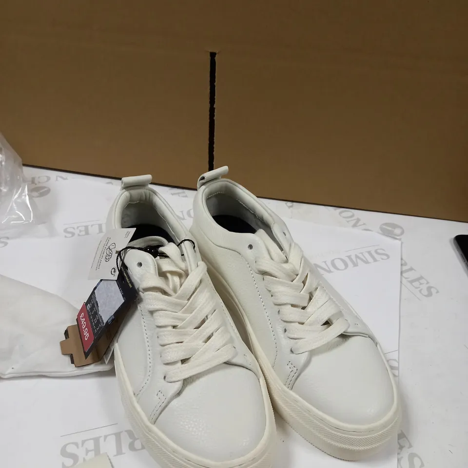MASSIMO DUTTI NAPPA LEATHER WHITE SNEAKERS SIZE- 2