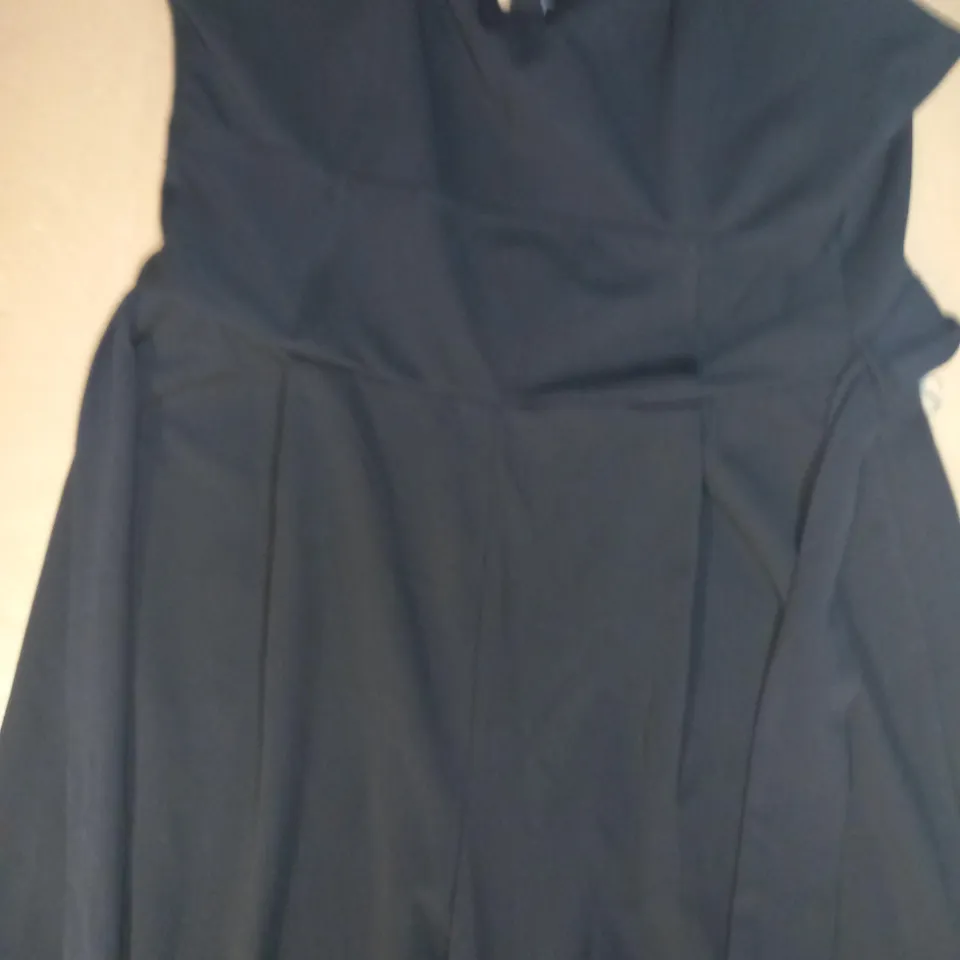 NEW LOOK BLACK BANDEAU TIE SIDE WIDE LEG MAXI DRESS UK SIZE 16