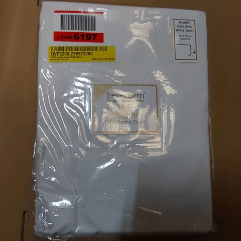 BAGGED BELLEDORM 100% COTTON 200TC PERCALE FITTED SHEET - SIZE: DOUBLE (1 ITEM)