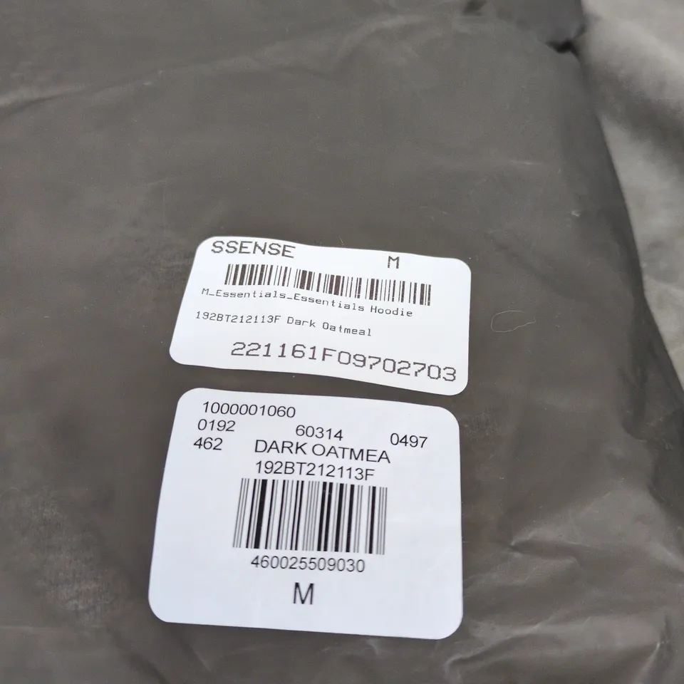 ESSENTIALS FEAR OF GOD DARK OATMEAL HOODIE MEDIUM BAGGED