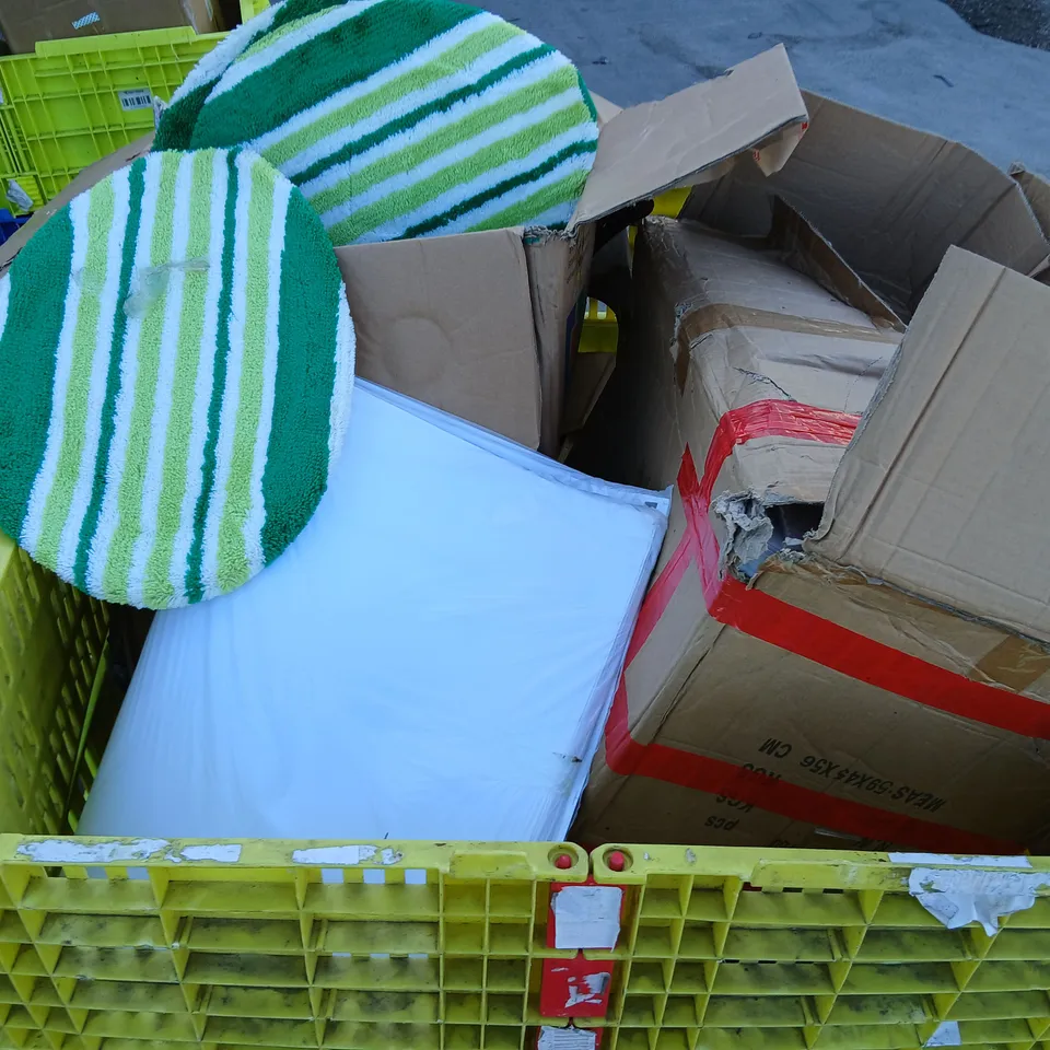 LARGE PALLET OF ASSORTED PRODUCTS TO INCLUDE; HABIBI BEAUTY PRODUCTS, TOILET SEAT COVERS, LIGHT BULBS, DECORATIVE TILES, MOBILE MATE AND MODELS