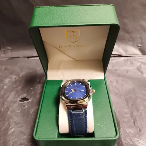 MEN'S FRANK SCHMIDT WATCH - BLUE COLOURED DIAL