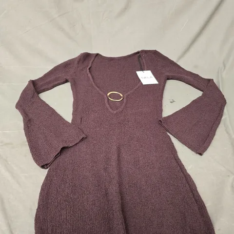 TALA MULTIWAY GOLD RING RESORT KNIT MAXI DRESS - SIZE SMALL