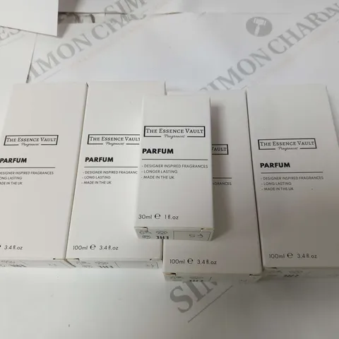 FIVE ASSORTED BOXES ESSENCE VAULTS FRAGRANCES