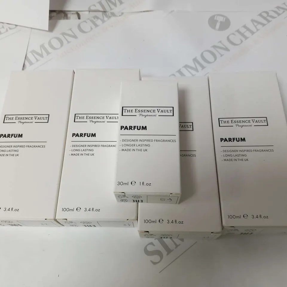 FIVE ASSORTED BOXES ESSENCE VAULTS FRAGRANCES
