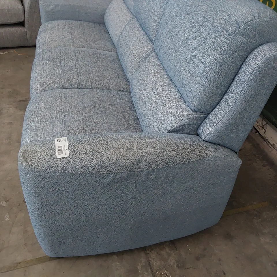 QUALITY BRITISH DESIGNER G PLAN HAMILTON THREE SEATER SOFA BAMBOO SKY FABRIC 