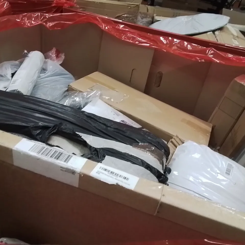 PALLET OF ASSORTED HOUSEHOLD GOODS AND PRODUCTS TO INCLUDE;FENCE POST ANCHOR,PROJECTOR CEILING MOUNT