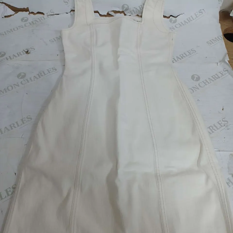 ABERCROMBIE & FITCH WHITE DENIM DRESS - XS