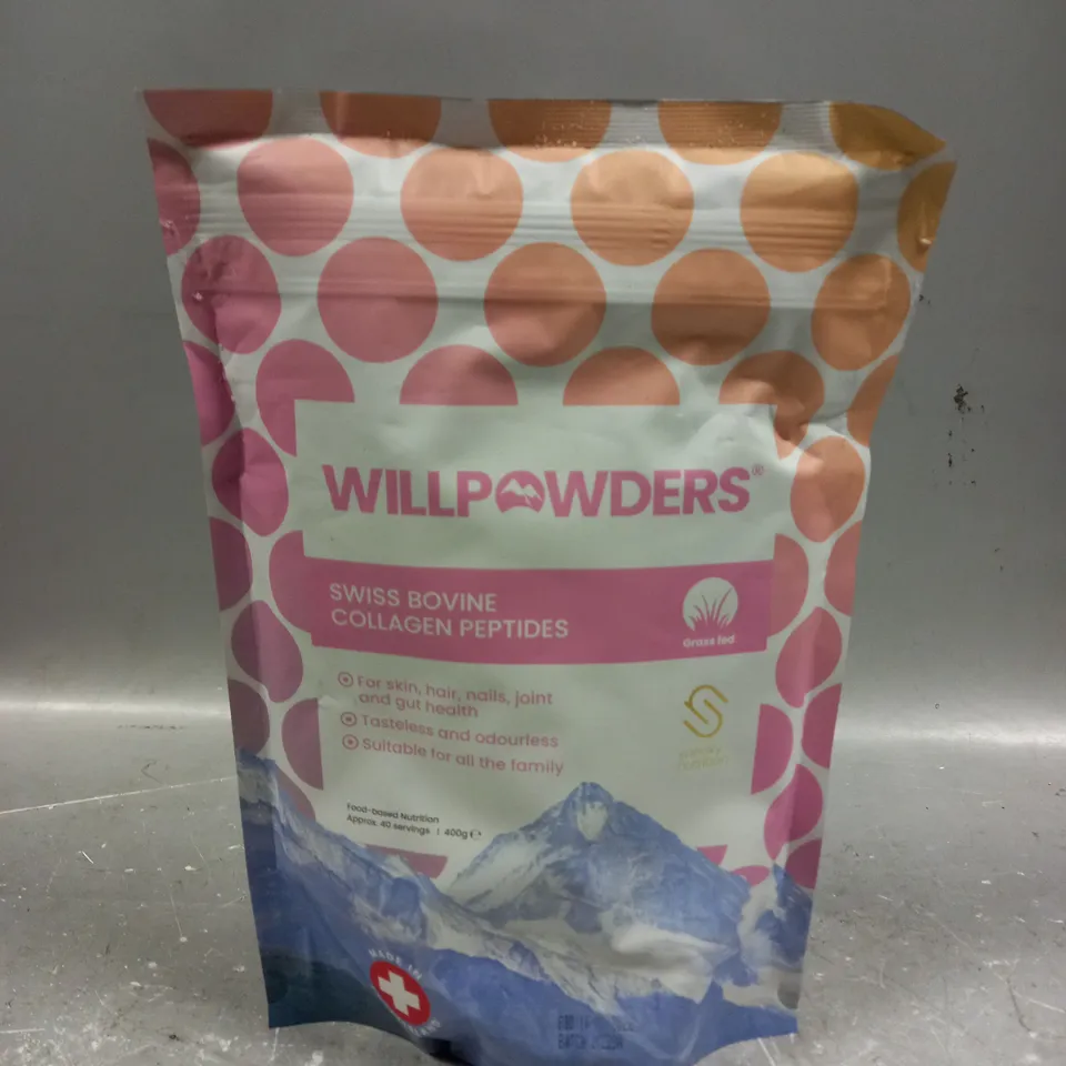 SEALED WILLPOWDERS SWISS BOVINE COLLAGEN PEPTIDES 400G