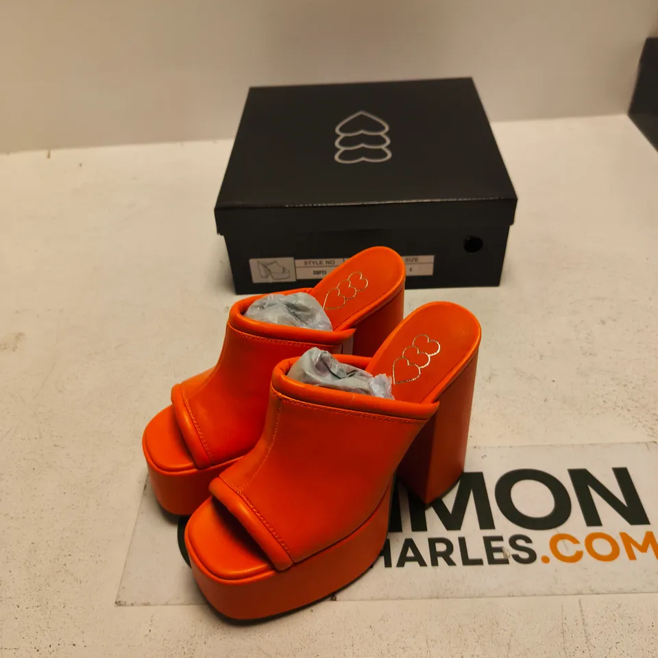 ORANGE PU PLATFORM SANDALS (DBP53) – WOMEN'S UK 4