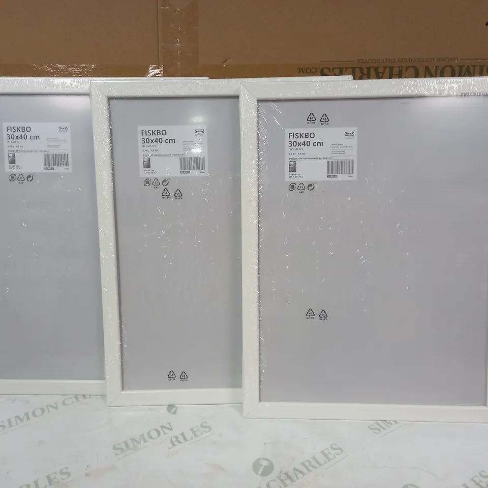 LOT OF 3 IKEA FISKBO 30 X 40 CM FRAMES FOR ART OR PHOTOS