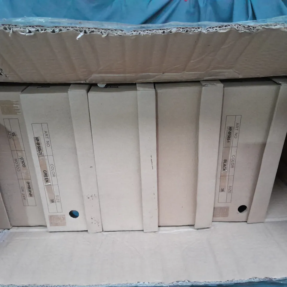 APPROXIMATELY 10 BOXED PAIRS OF PLATFORM HEALS VARIOUS SIZES 