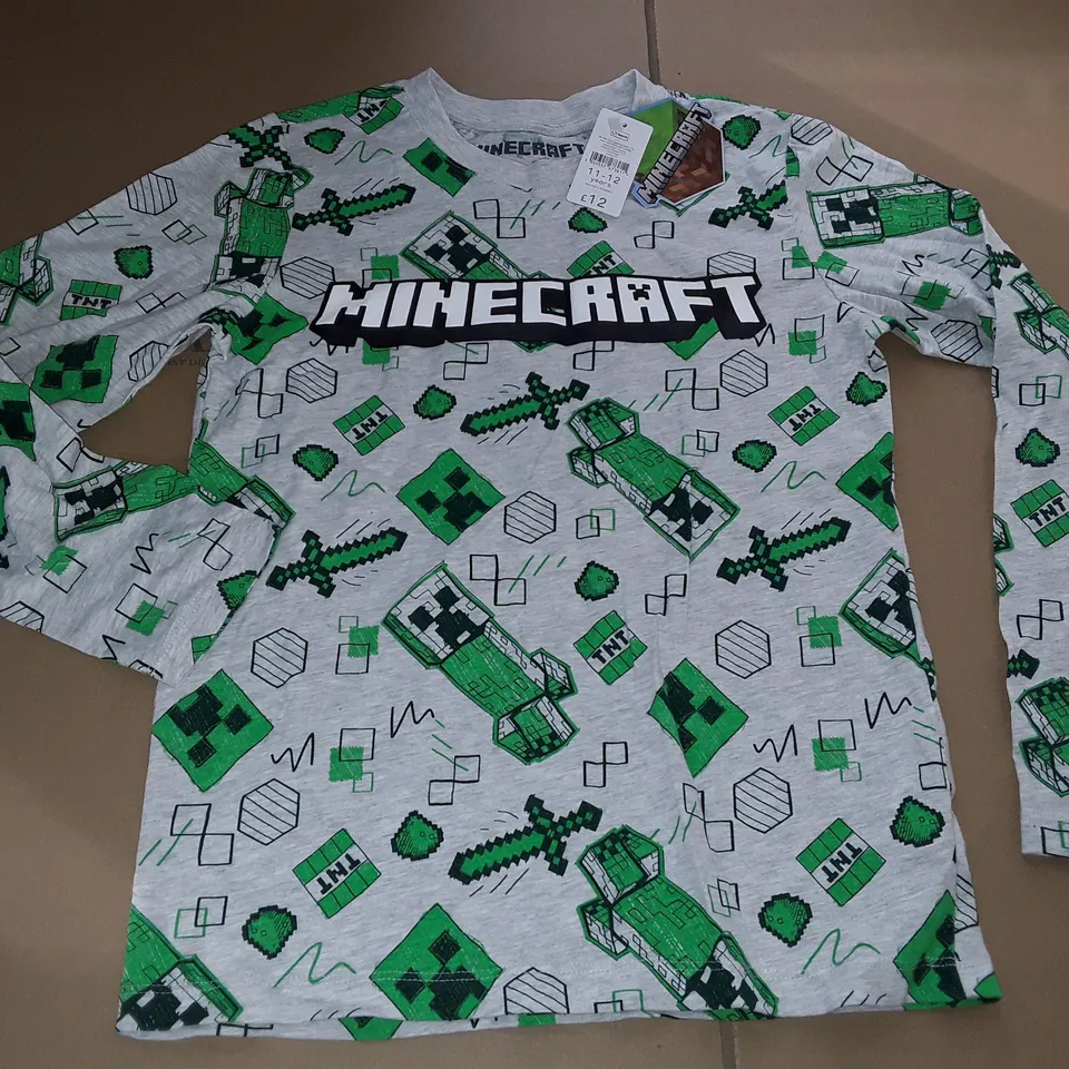 MINECRAFT CREEPER THEMED LONG SLEEVED TOP - 11/12 YRS