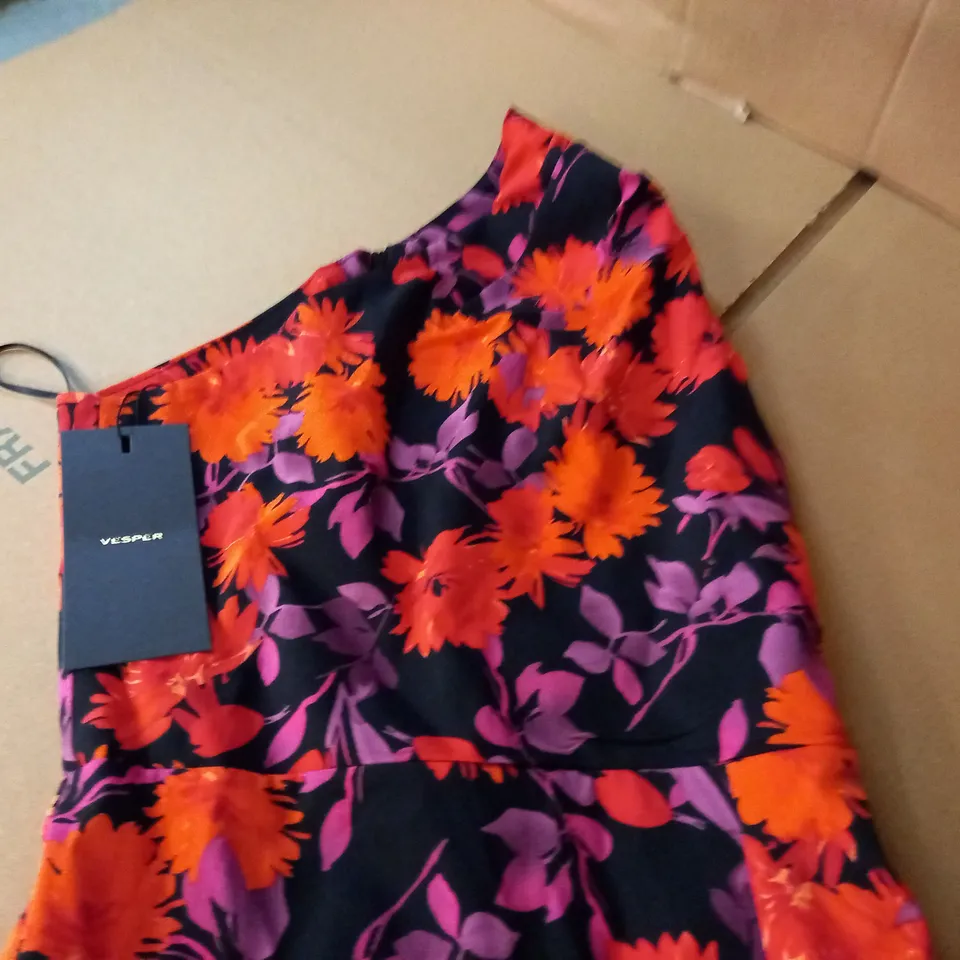 VESPER 24/7 FLORAL PRINT ONE SHOULDER DRESS - 6